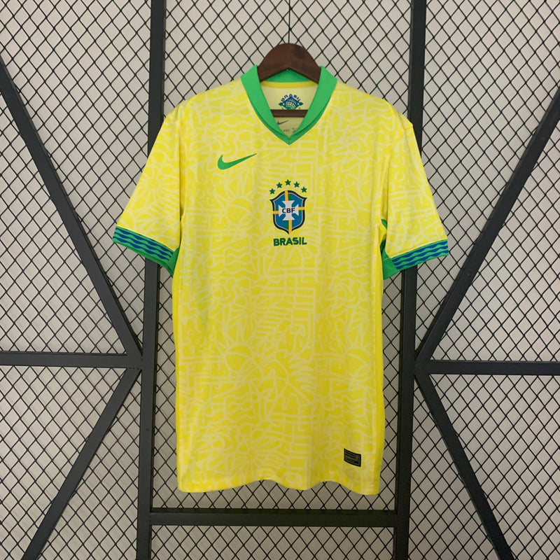 CAMISA LANÇAMENTO DA SELEÇÃO BRASILEIRA 2024 AMARELO