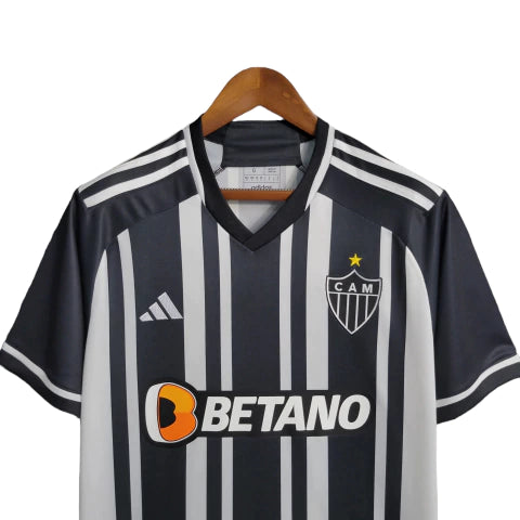 CAMISA ATLÉTICO MINEIRO I 24/25 - ADIDAS TORCEDOR MASCULINA - PRETO E BRANCO COM PATROCINADOR