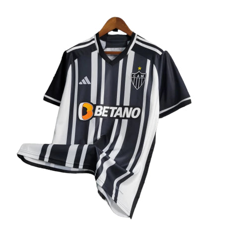 CAMISA ATLÉTICO MINEIRO I 24/25 - ADIDAS TORCEDOR MASCULINA - PRETO E BRANCO COM PATROCINADOR