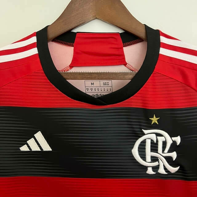 Camisa Flamengo I 23/24 Torcedor Adidas Masculina - Vermelha Preto