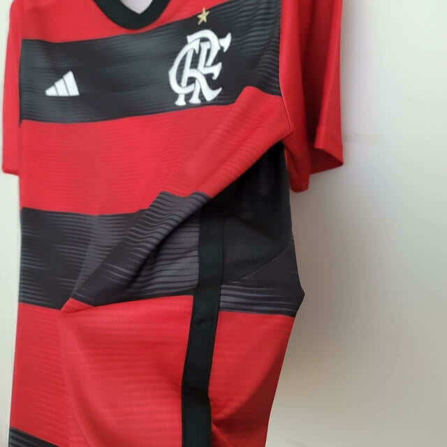 Camisa Flamengo I 23/24 Torcedor Adidas Masculina - Vermelha Preto