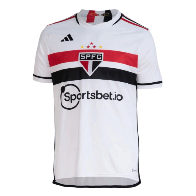 Camisa São Paulo I 2023 Torcedor Adidas Masculina - Branco e Vermelho