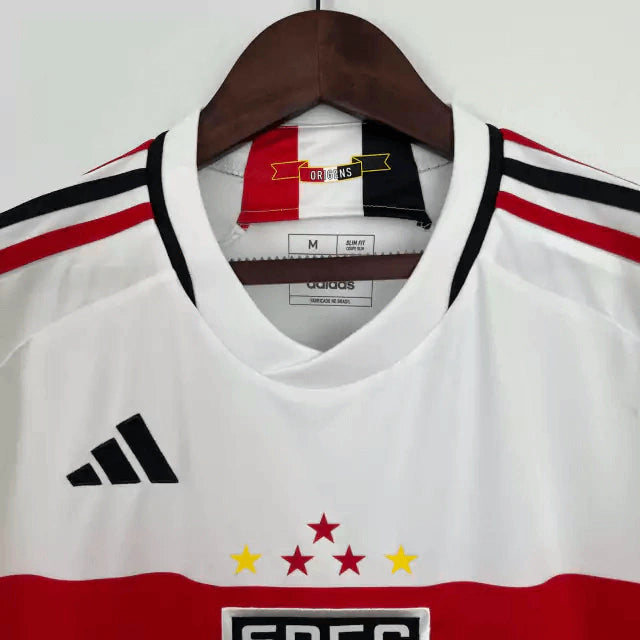 Camisa São Paulo I 2023 Torcedor Adidas Masculina - Branco e Vermelho